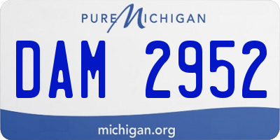 MI license plate DAM2952