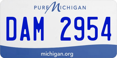 MI license plate DAM2954