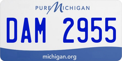 MI license plate DAM2955