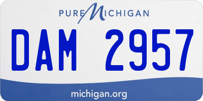 MI license plate DAM2957