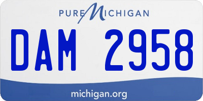 MI license plate DAM2958