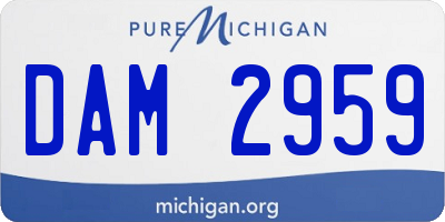 MI license plate DAM2959