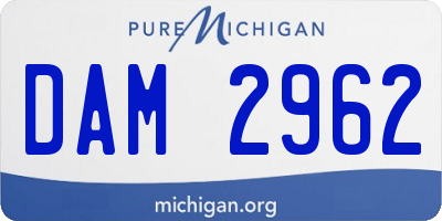 MI license plate DAM2962