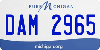 MI license plate DAM2965