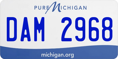 MI license plate DAM2968