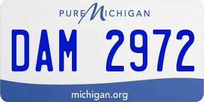 MI license plate DAM2972