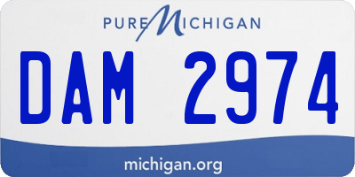 MI license plate DAM2974