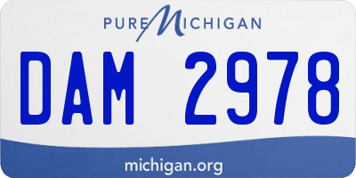 MI license plate DAM2978