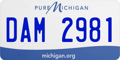 MI license plate DAM2981