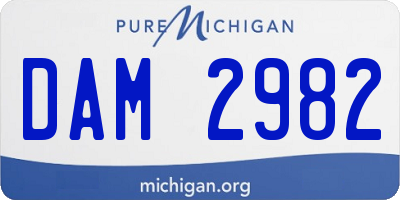 MI license plate DAM2982