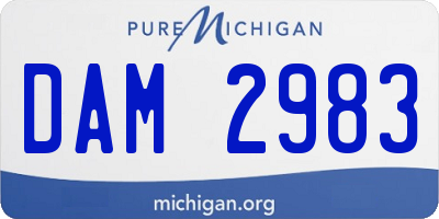 MI license plate DAM2983