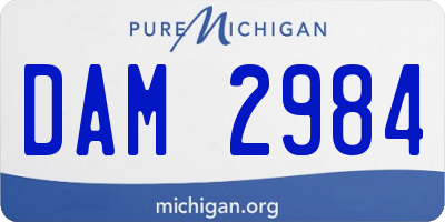 MI license plate DAM2984