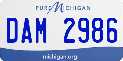 MI license plate DAM2986