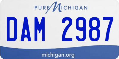 MI license plate DAM2987