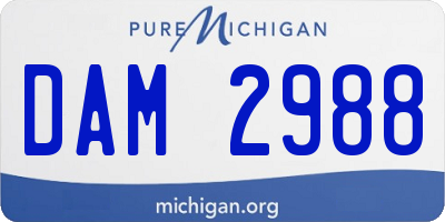 MI license plate DAM2988