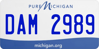 MI license plate DAM2989
