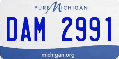 MI license plate DAM2991