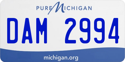 MI license plate DAM2994