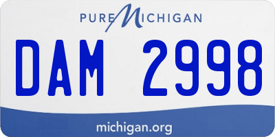 MI license plate DAM2998