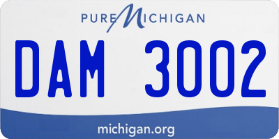 MI license plate DAM3002