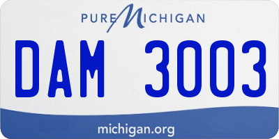 MI license plate DAM3003