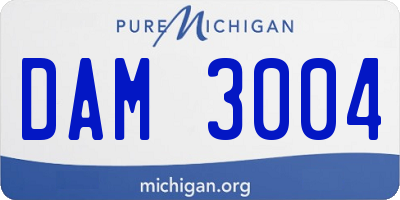 MI license plate DAM3004