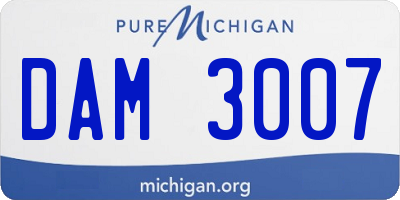 MI license plate DAM3007