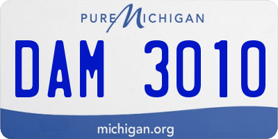 MI license plate DAM3010