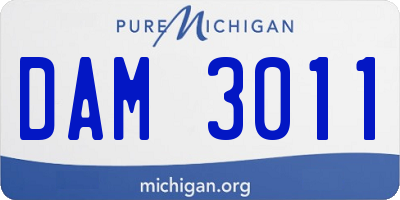MI license plate DAM3011
