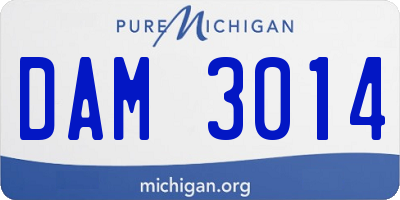 MI license plate DAM3014