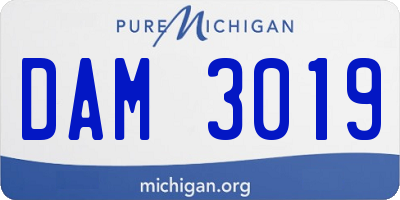 MI license plate DAM3019