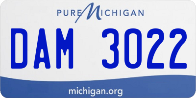 MI license plate DAM3022