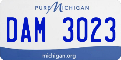 MI license plate DAM3023
