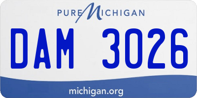 MI license plate DAM3026