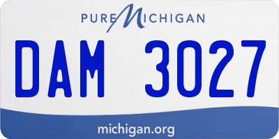 MI license plate DAM3027
