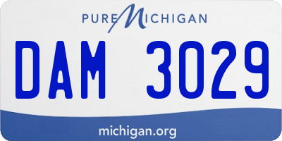 MI license plate DAM3029