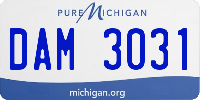 MI license plate DAM3031