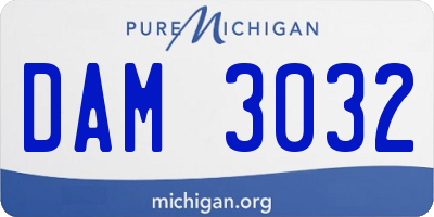MI license plate DAM3032
