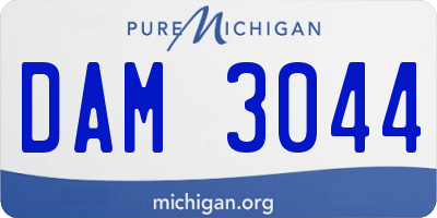 MI license plate DAM3044