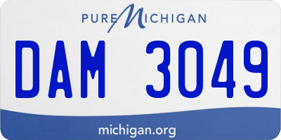 MI license plate DAM3049
