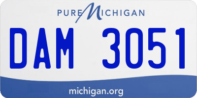 MI license plate DAM3051