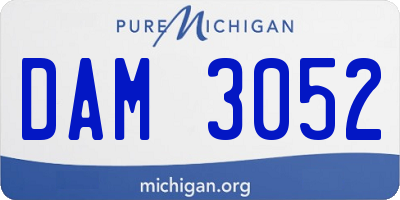 MI license plate DAM3052