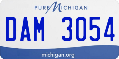 MI license plate DAM3054