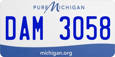 MI license plate DAM3058
