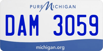MI license plate DAM3059