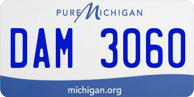 MI license plate DAM3060
