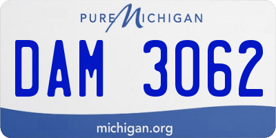 MI license plate DAM3062