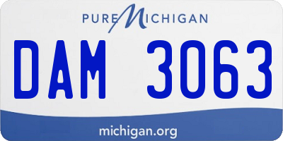 MI license plate DAM3063
