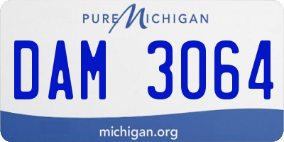 MI license plate DAM3064