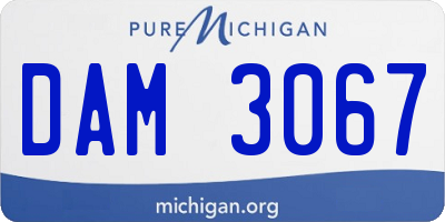 MI license plate DAM3067